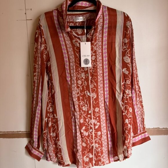 $120 Cream shirt in Redwood Burl Print - Picture 3 of 8